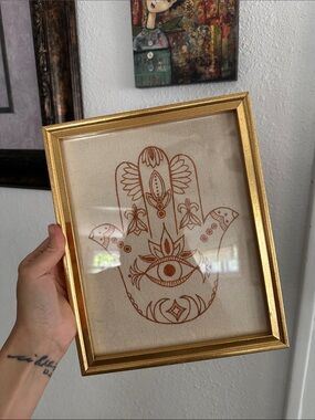 HANDPAINTED - Hamsa Hand Gold
